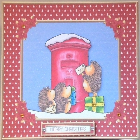 Cute Christmas Hedgehogs Mailing Letters (Red) by Hazel Underwood