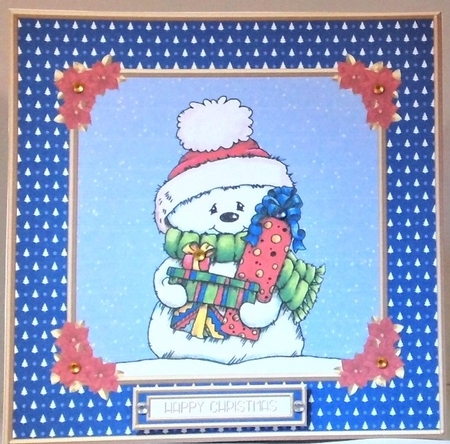 Cute Little Snowman Topper (Blue) by Hazel Underwood