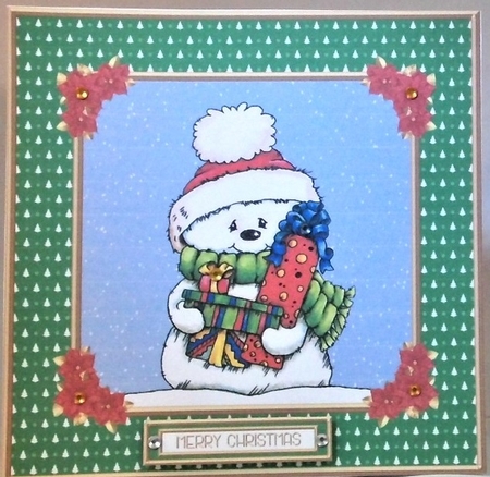 Cute Little Snowman Topper (Green) by Hazel Underwood
