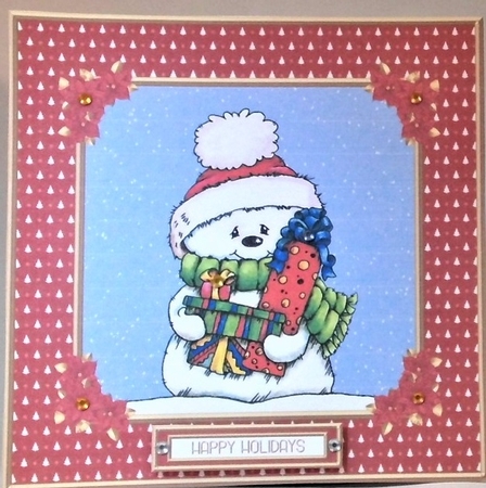 Cute Little Snowman Topper (Red) by Hazel Underwood