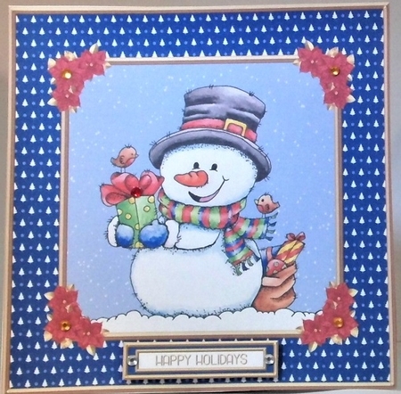 Cute Little Snowman Topper (Blue) by Hazel Underwood