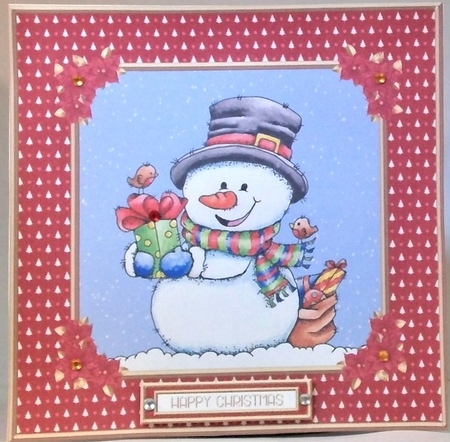 Cute Little Snowman Topper (Red) by Hazel Underwood