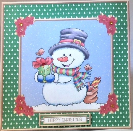 Cute Little Snowman Topper (Green) by Hazel Underwood