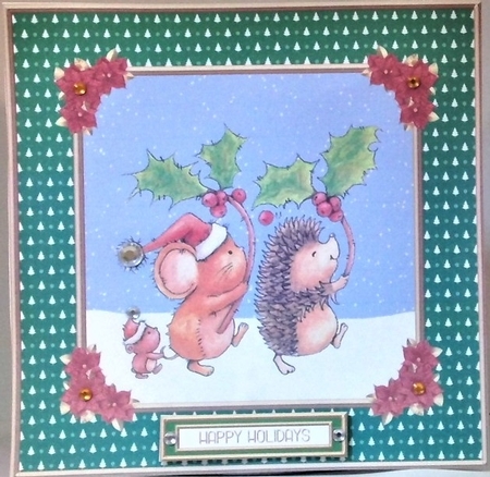 Cute Christmas Critters Celebrating (Green) by Hazel Underwood