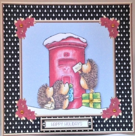 Holiday Hedgehogs (Black) by Hazel Underwood