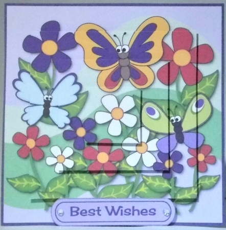 Flowers and Funny Butterflies topper  by Hazel Underwood
