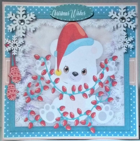 4, Lovely Christmas Polar Bear cards  by Hazel Underwood