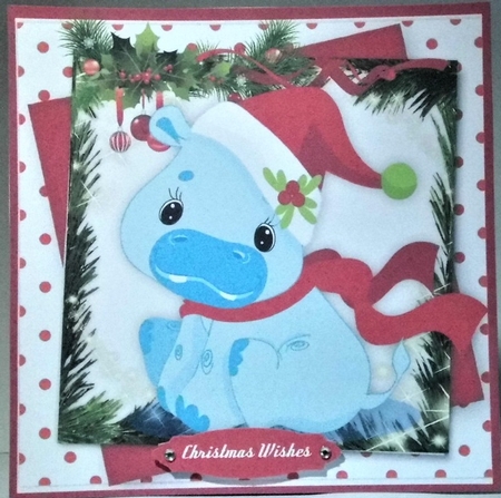 Lovely Christmas Hippo by Hazel Underwood