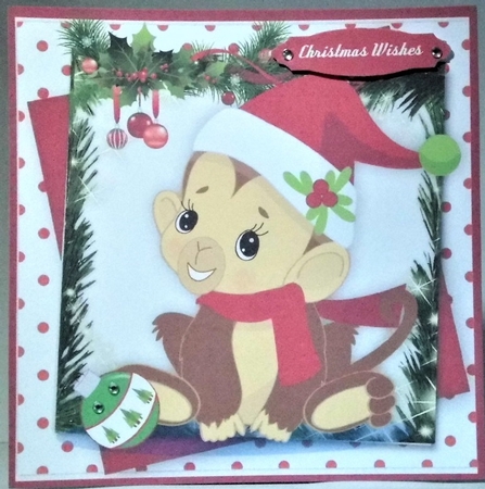 Lovely Christmas Monkey by Hazel Underwood