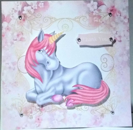  pink floral card front/insert 7x7 by Hazel Underwood