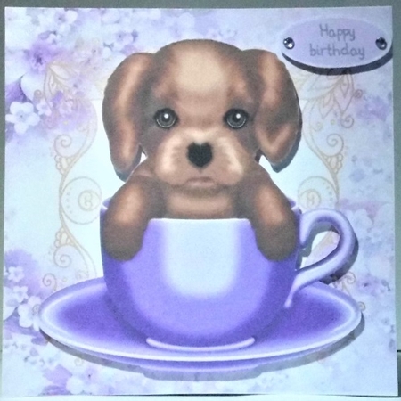 purple floral card front/insert 7x7 by Hazel Underwood