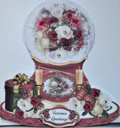 Christmas Floral Snowglobe Mini Page Kit by Hazel Underwood