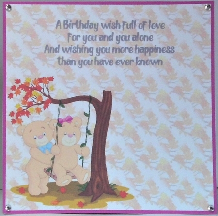 Bears in love birthday insert by Hazel Underwood