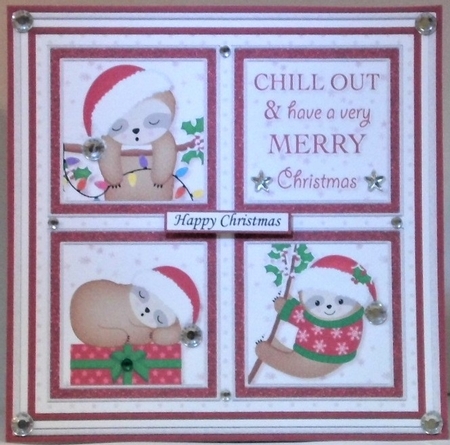 CHRISTMAS SLOTH SQUARES 7.5 Quick Layer Card & Insert by Hazel Underwood