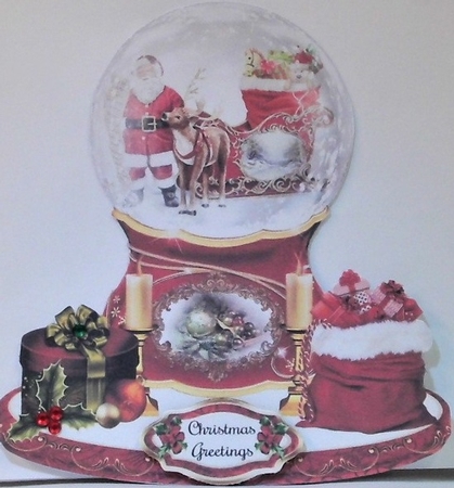 Santa and Sleigh Christmas Snowglobe Mini Page Kit by Hazel Underwood