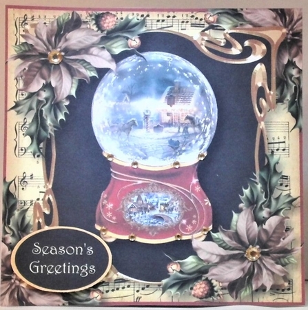 Victorian Snowglobe - Vintage Poinsettias by Hazel Underwood