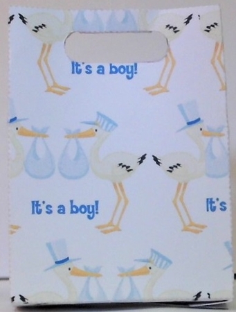 Gusset Sided Gift Bag - Blue Storks 2 by Hazel Underwood