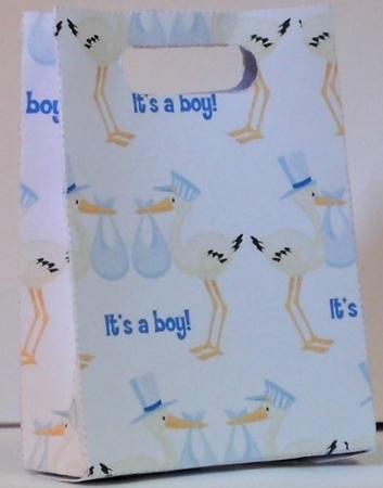 Gusset Sided Gift Bag - Blue Storks 2 by Hazel Underwood