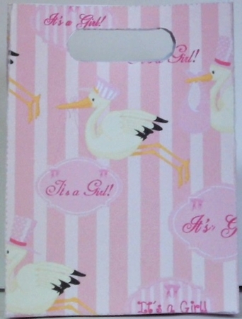 Gusset Sided Gift Bag - Pink Stork 1 by Hazel Underwood
