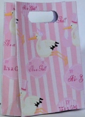 Gusset Sided Gift Bag - Pink Stork 1 by Hazel Underwood