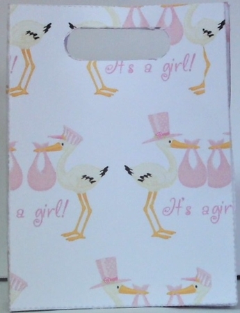 Gusset Sided Gift Bag - Pink Stork 2 by Hazel Underwood