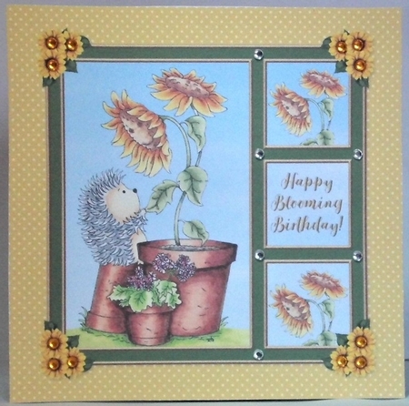 Cute Hedgehog Birthday Topper - Card Three by Hazel Underwood