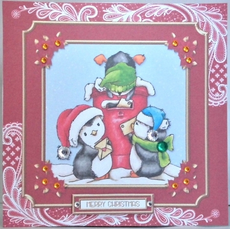 Cute Little Penguins Holiday Topper by Hazel Underwood