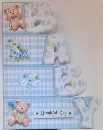 Baby Boy Milestones Word Book Sheet by Hazel Underwood