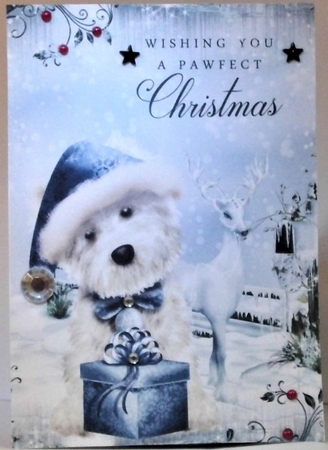 Pawfect Christmas A5 Quick Card by Hazel Underwood