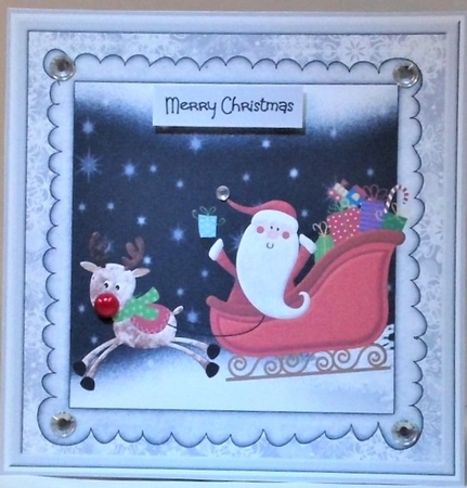 Santa and rudolf by Hazel Underwood