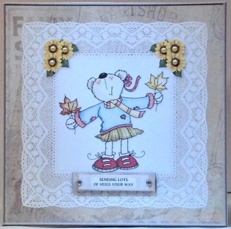 Sending Lots Of Hugs Your Way - Teddy Topper by Hazel Underwood