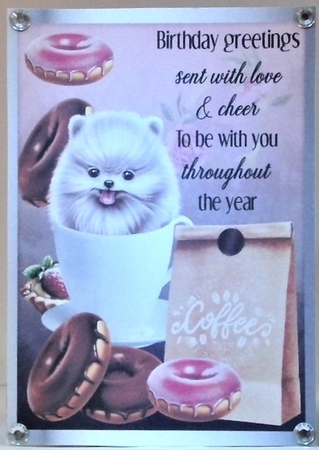 Donut and teacup dog birthday  by Hazel Underwood
