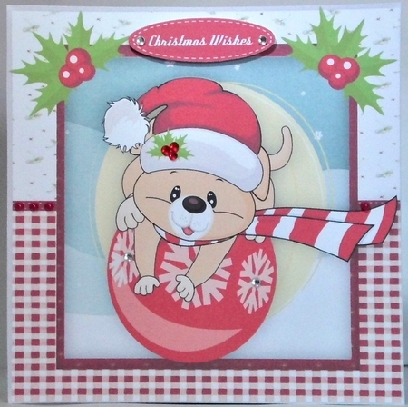 6,Christmas Animals card Fronts +2 Inserts by Hazel Underwood