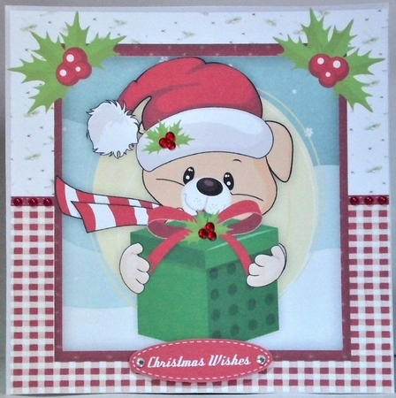 6,Christmas Animals card Fronts +2 Inserts by Hazel Underwood