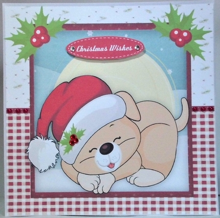 6,Christmas Animals card Fronts +2 Inserts by Hazel Underwood