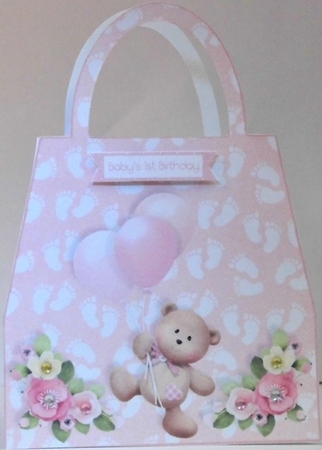 Baby Girl Milestones Shaped Hand Bag Card 3 by Hazel Underwood