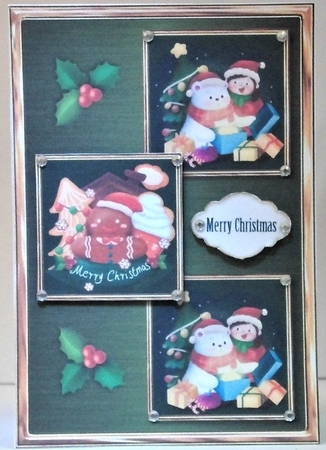 Christmas 3 square card front by Hazel Underwood