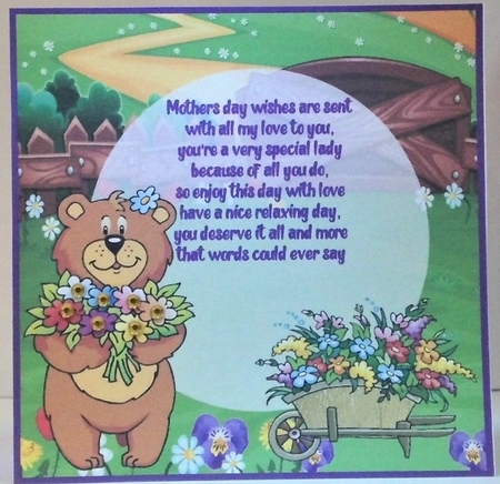 Teddys bouquet mothers day insert by Hazel Underwood