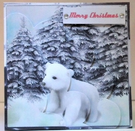 Baby Polar Bear Shell Edged Corner Side Stacker by Hazel Underwood