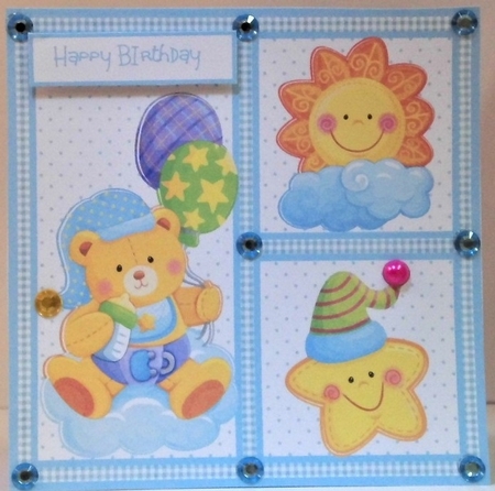 Bear, sun and star baby boy first birthday by Hazel Underwood