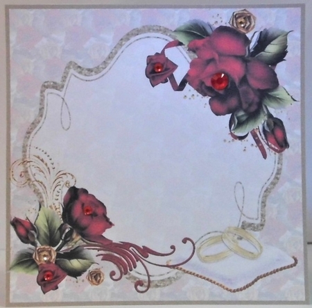 Ruby wedding swans blank insert by Hazel Underwood