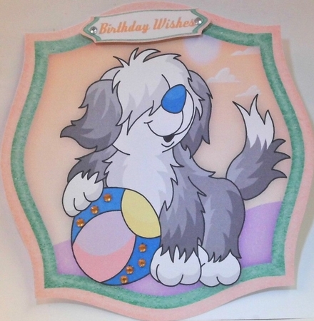 Cute Sheepdog Playing Ball by Hazel Underwood