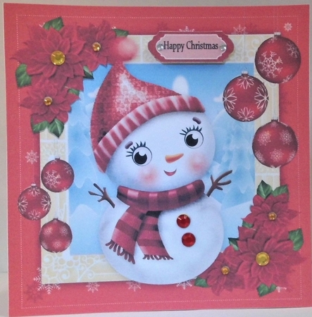 Gorgeous Snowman With Baubles 8x8 Mini Kit by Hazel Underwood