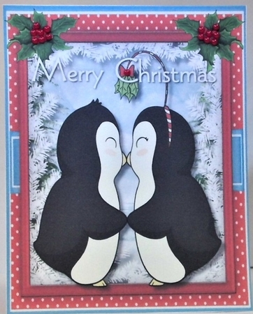 A5 ,Cute Kissing  Penguins by Hazel Underwood