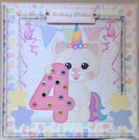 9, Card Fronts , Kittys Birthday  1-9years  by Hazel Underwood