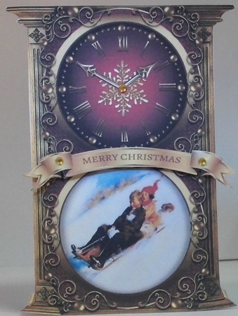Picture Clock - Sledgeing by Hazel Underwood