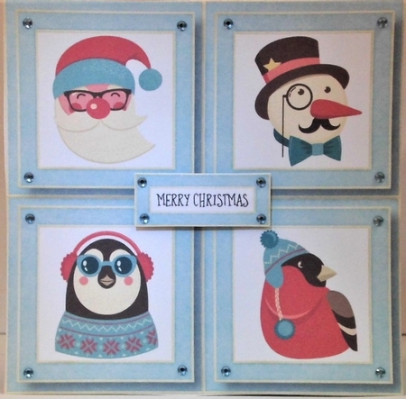 Hipster Christmas Quad Frame by Hazel Underwood