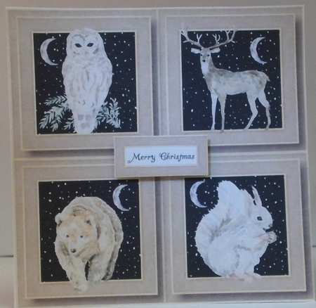 Christmas Moon Quad Frame 8x8 by Hazel Underwood