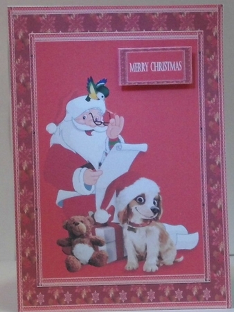 A5 Santa and puppy step by step card front Featured Gallery Photo