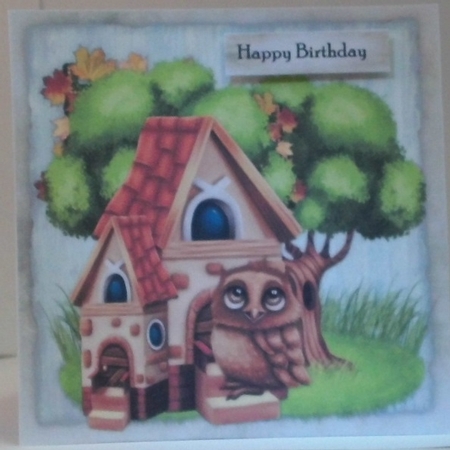 Male card Wise Owl  by Hazel Underwood